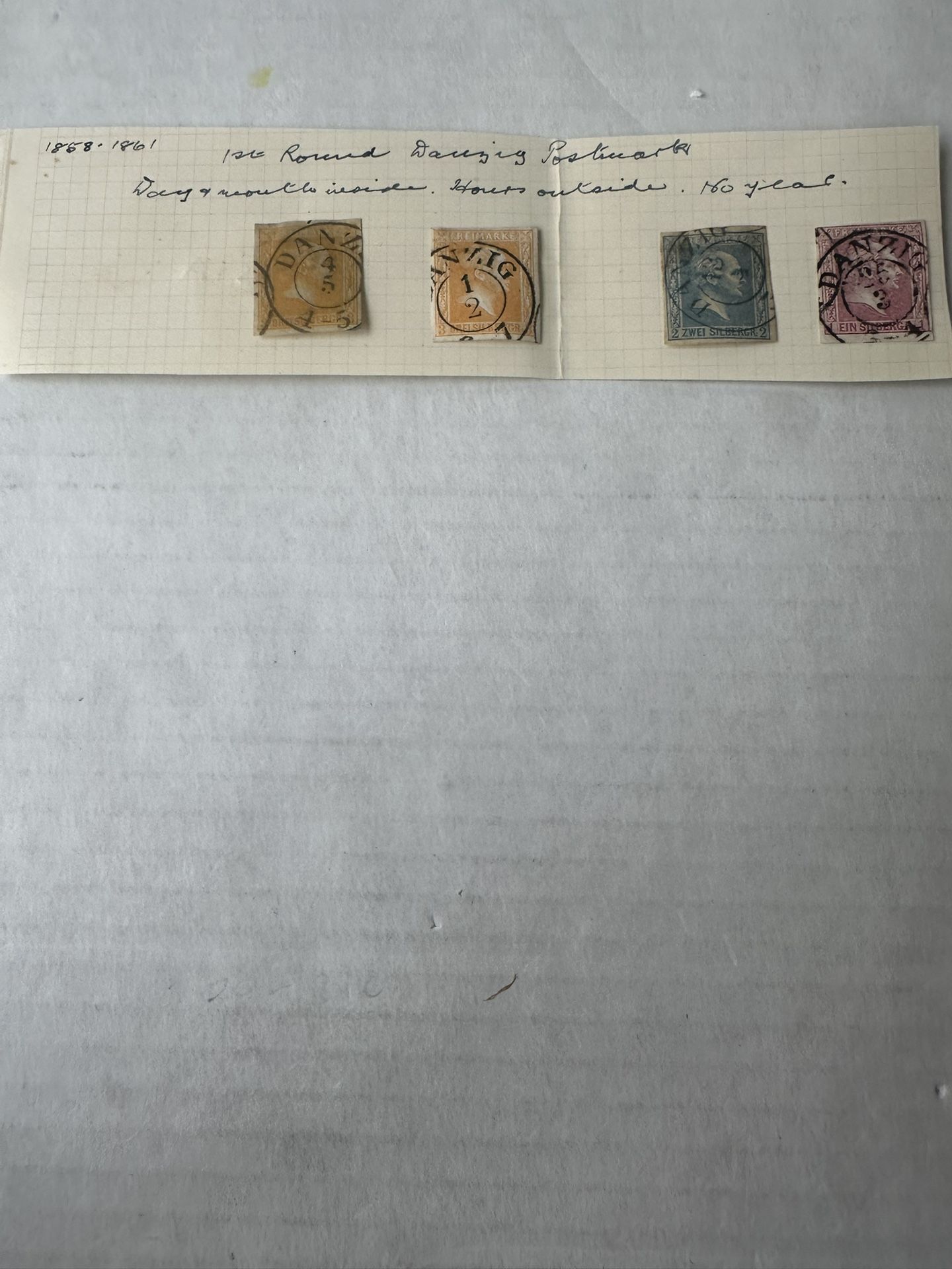 Prussia Old Stamps With Danzig Cancellations Marks