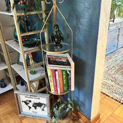 Golden Brass and Glass Etagere Stand
