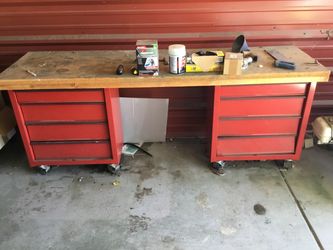 Rolling tool chests with work top