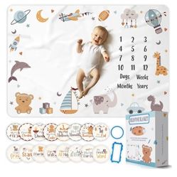Baby Boy Milestone Blanket