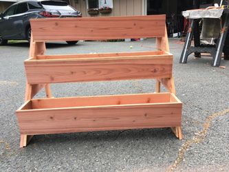 3 tier redwood planter box