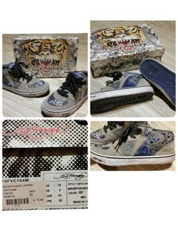 Ed Hardy Mens Size 10 Decker Suede Lowrise Shoes