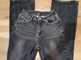 Grey flared jeans