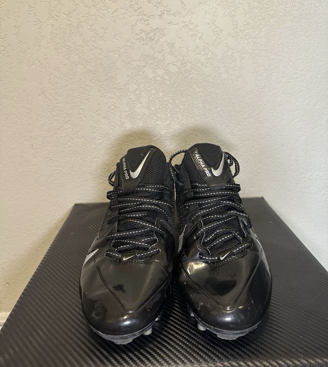 Mens Black Nike Alpha Pro 1/4 TD Football Cleats Size 11