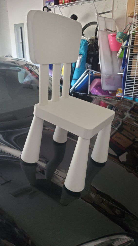 Ikea Plastic White Kids Chair Mammut