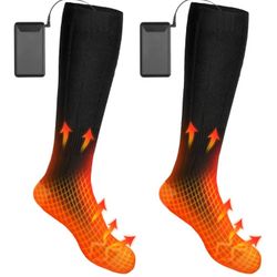 Heated Socks for Men/Women - Upgraded Rechargeable Electric Socks with Large Capacity Battery for 4-8 Hours Heating time (Black) NEW IN A BOX.

Power 