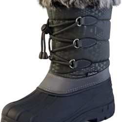 Women's Snow Boots Warm Faux Fur Lined Winter Mid-Calf Boots Waterproof Outdoor Cold Boots for Women