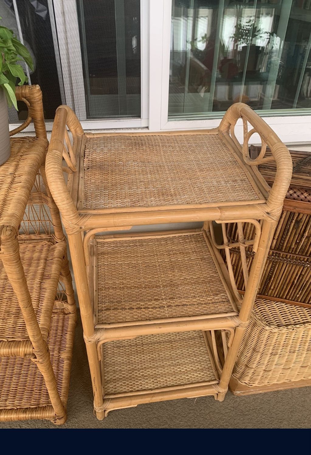 Retro 70’s Rattan End Table