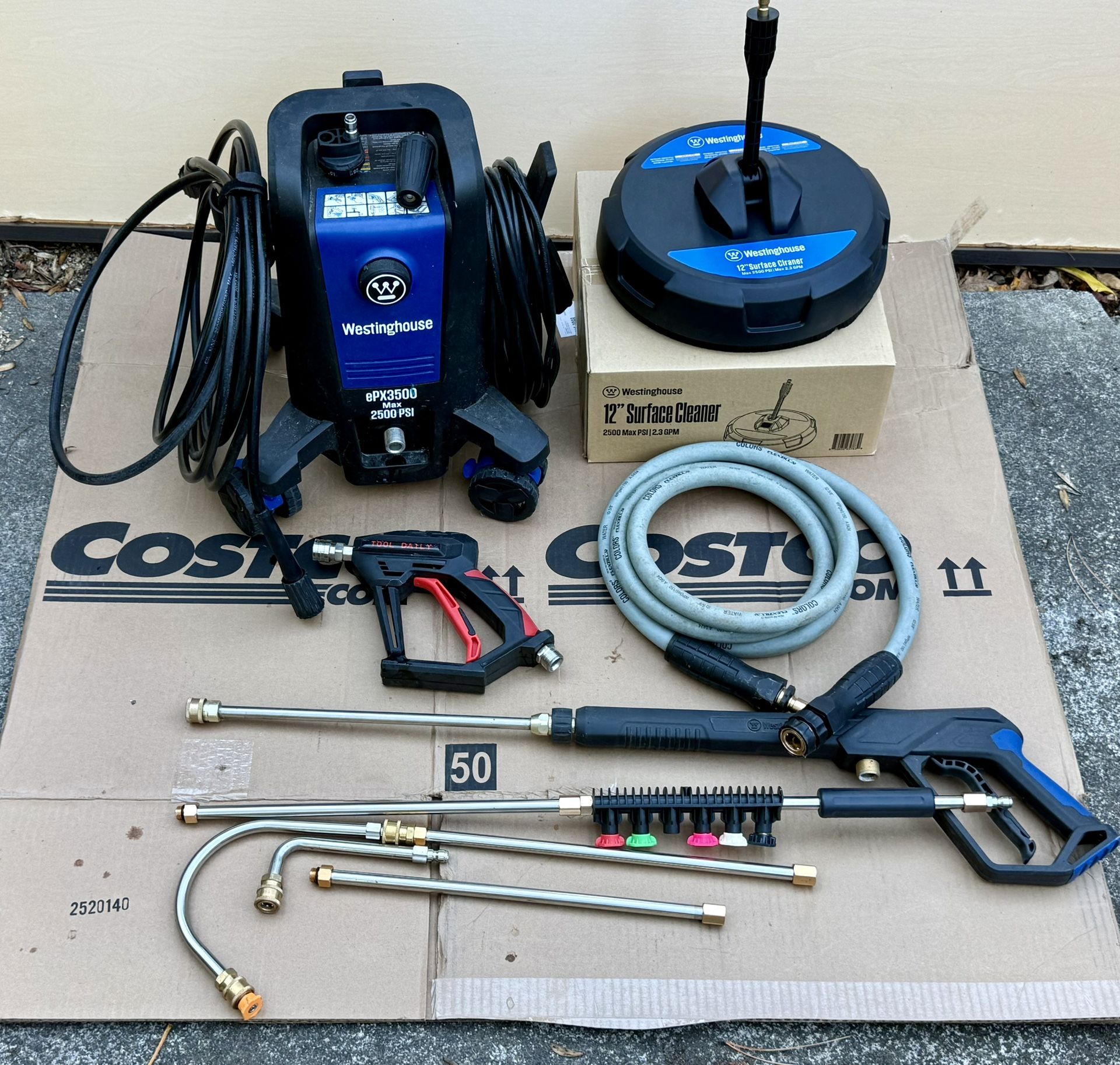 Westinghouse ePX3(contact info removed) PSI 1.76 GPM Electric Pressure Washer with soap tank, 12" surface cleaner, nozzles