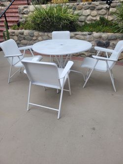 Vintage MCM Russel Wright Sampson Folding Patio Dinning Set U.S.A Metal 