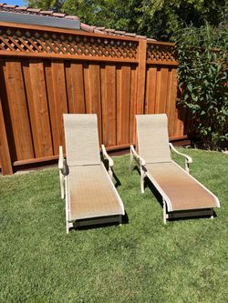 Outdoor Sling Chaise Lounge Chairs Set of 2