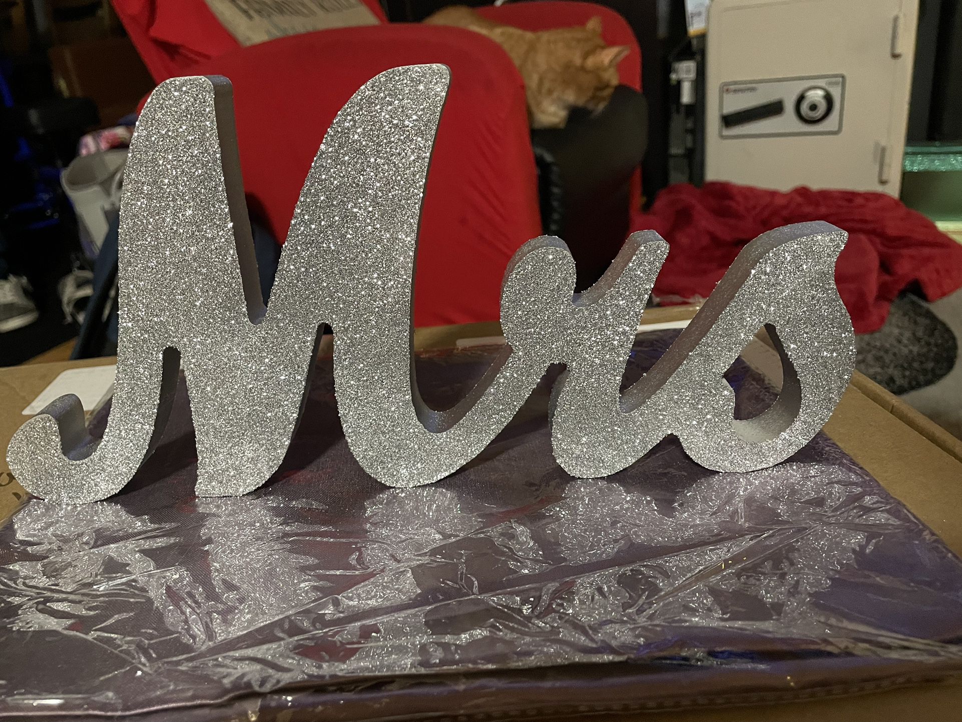 Silver Glitter Table Letters