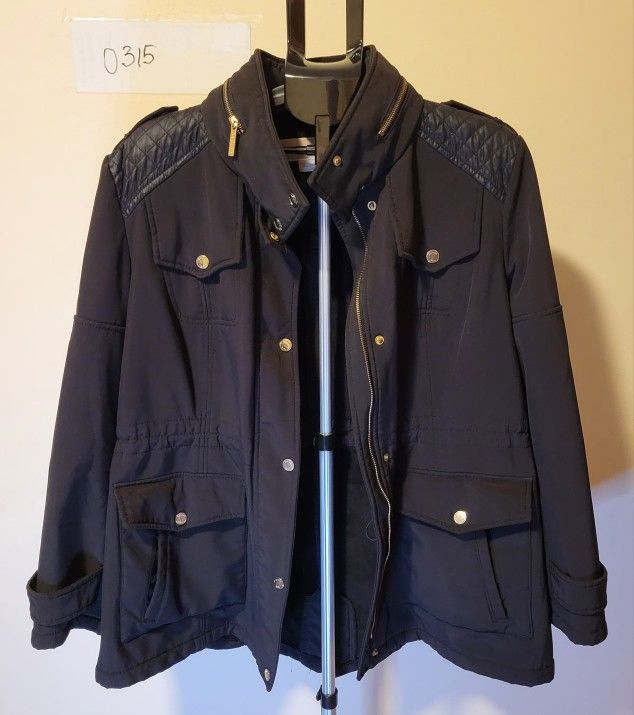 Michael Kors Women's Black Rain Jacket Size XXL (0315)