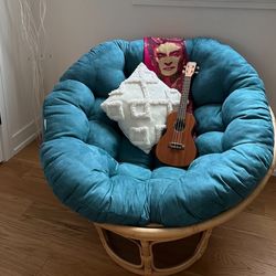  Rattan Papasan Chair Frame And Cushion $250 Original Price