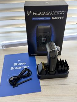 Brand New HUMMINGBIRD MK17 DualPro Foil Shaver & Beard Trimmer for Men – Gold Titanium Blades, Turbo Shaving & Torque Control, Metal Body SKU362-S1