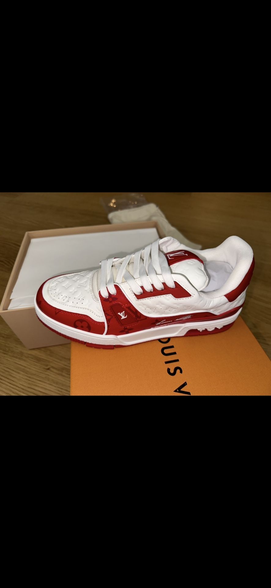 Louis Vuitton Trainer Denim Red Size