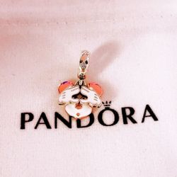 Genuine PANDORA x Disney Peekaboo Mickey Mouse Double-Dangle Charm W/Pouch