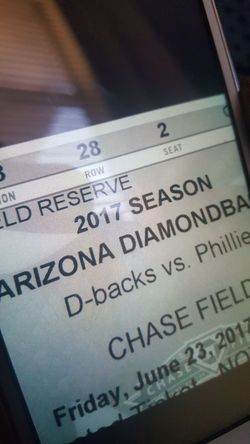 Dbacks vs Phillies. Friday June 21