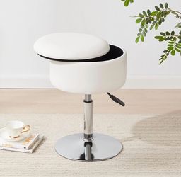 Adjustable Vanity Stool with Storage