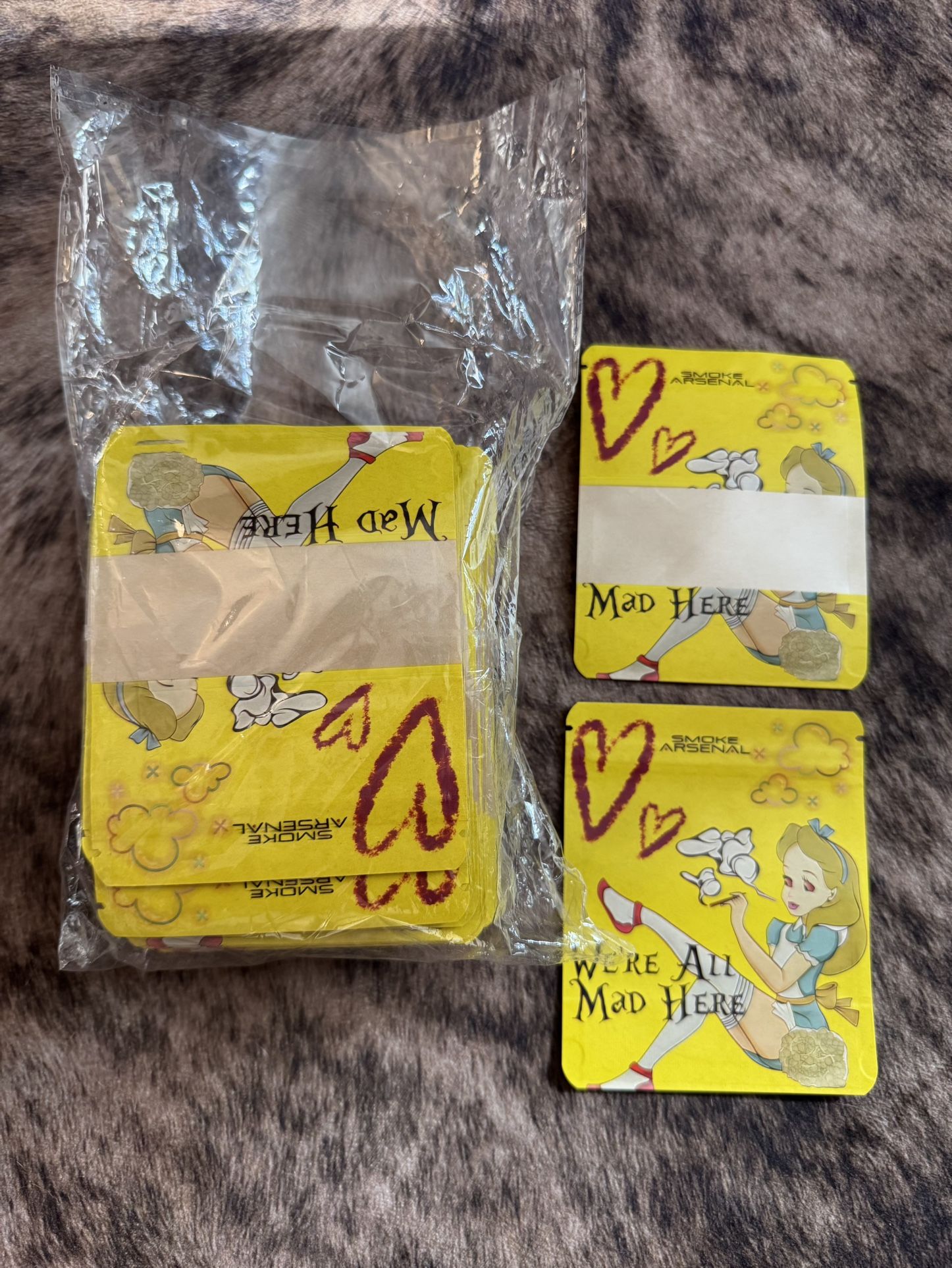 4:20 Alice in wonderland Ziplock Storage Bags Pouches 100 were all mad here