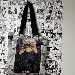 Gojo Satoru Jujutsu Kaisen Anime Woven Tapestry Tote Bag