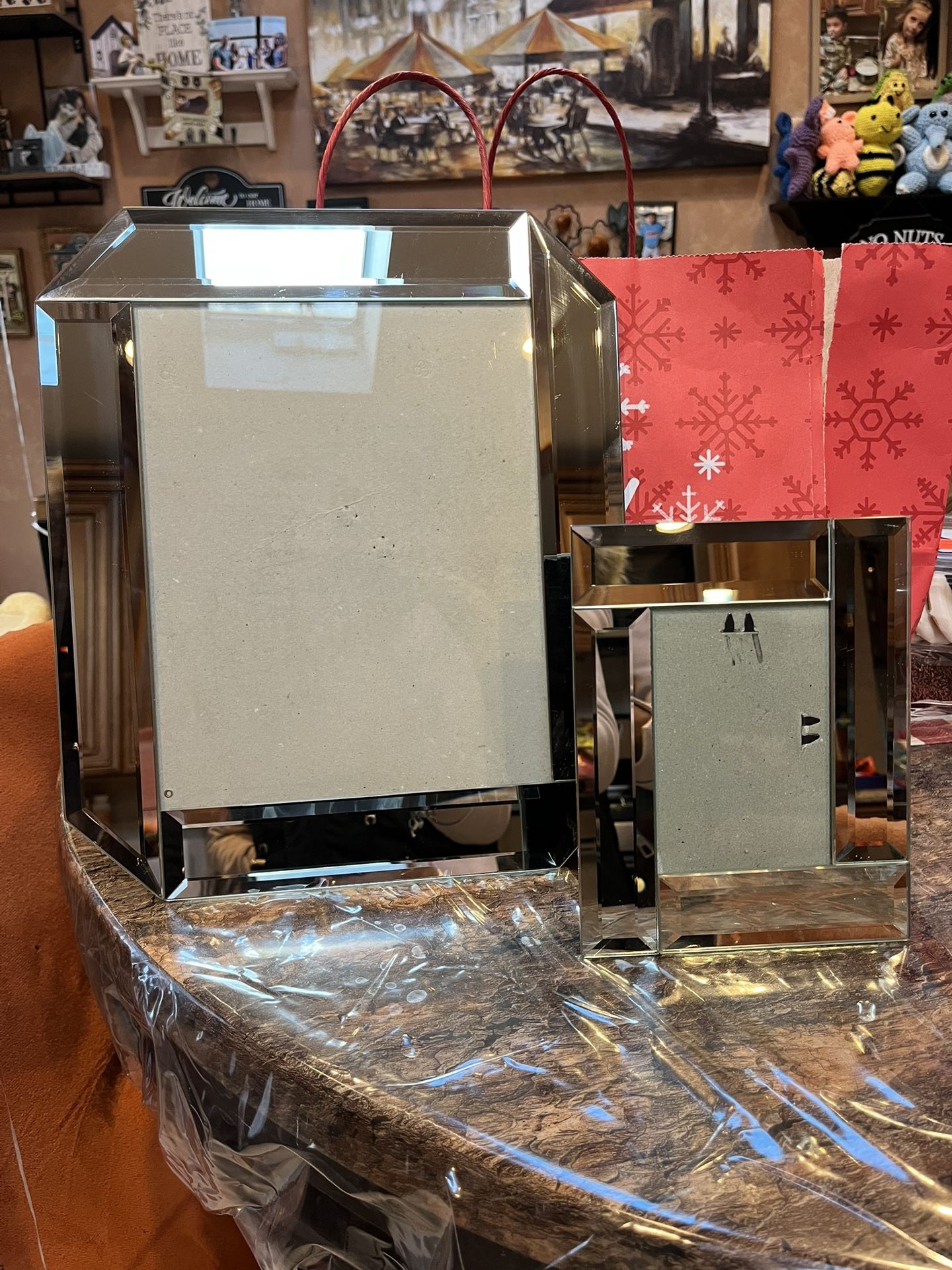 Set Of 2 Mirror Picture Frames 8x10 And 3x5