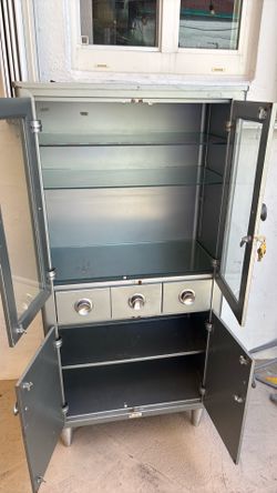 Steel and glass vintage cabinet