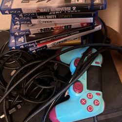 ps4 + Games, Controller And Monitor