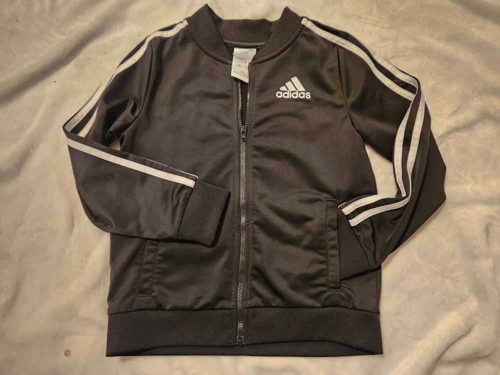 Adidas classic tricot black jacket boy's 7/8 S