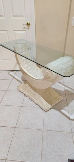 Tessellated SOFA TABLE mid-century Console  Table 