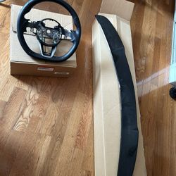 Acura TLX flat Bottom Aspec Steering Wheel And Spoiler 