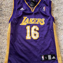 Vintage Adidas Los Angeles Lakers Mark Gasol Jersey Size Large In Kids, Not Kobe, Lebron, Shaq, Davis, Magic