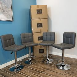 New 4 Gray Bar Stools 