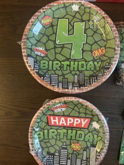 Turtle 4th Birthday Party Supply