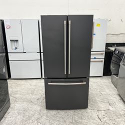 GE Cafe 33 inch French door refrigerator in black matte CWE19SP3ND1