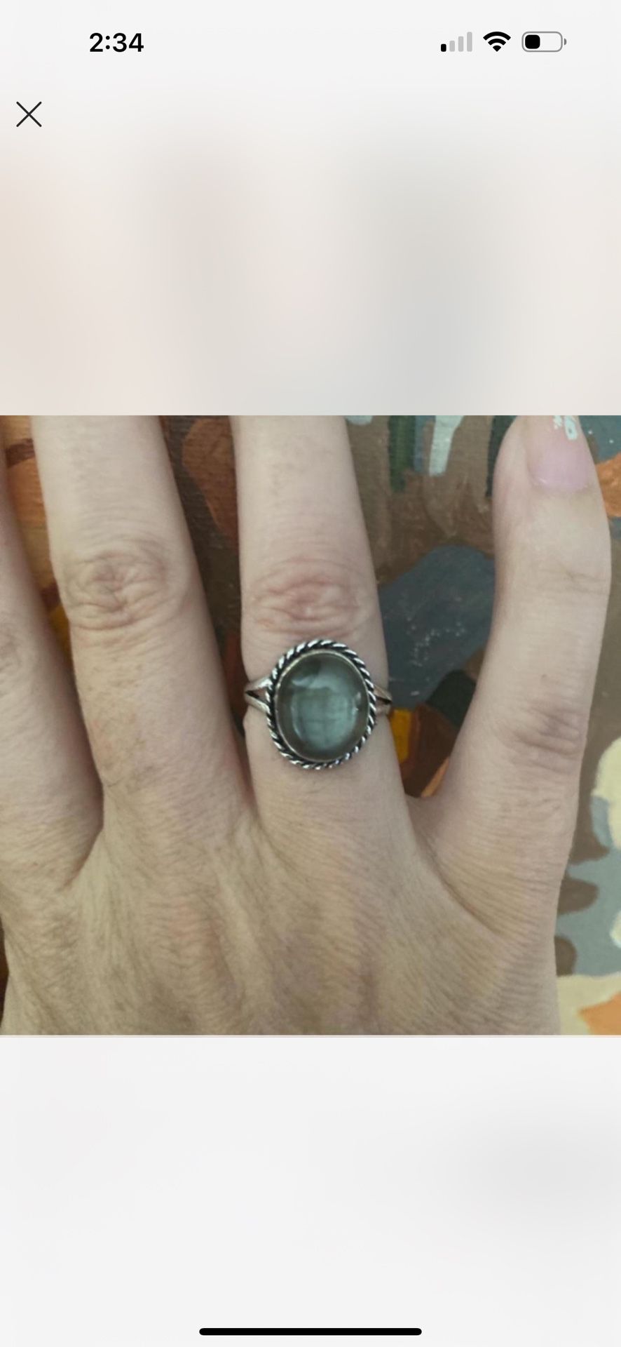 Sterling Silver Labradorite Gemstone Vintage Style Ring 6