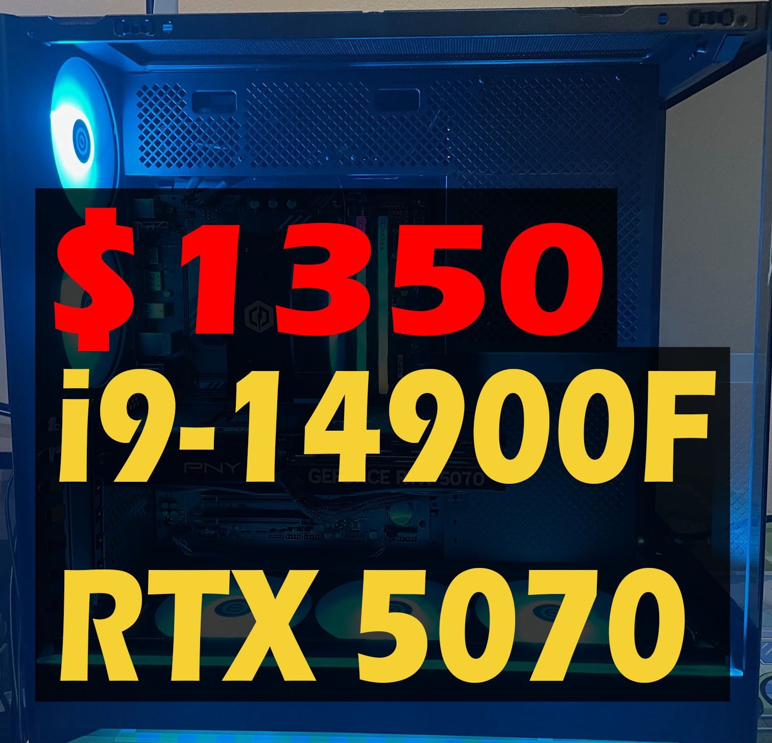 Gaming PC, i9-14900F CPU, 32GB DDR5 6000MHz RAM, PNY RTX 5070 12GB GPU, 1TB M.2 SSD, win 11