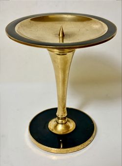 1960s Scandinavian-Style MCM Brass Candlestick Holder