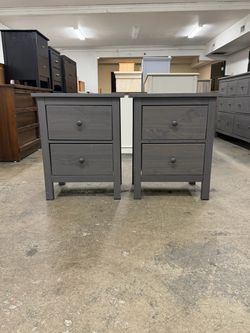 2 Gray Nightstands