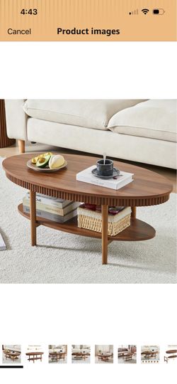 Walnut Fluted Coffee Table