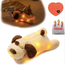 Brand New Heartbeat Puppy Toys Puppy Supplies with Soft Light&Reusable Heating Package, Plush Dog Calming Anxiety Relief Toy for Enrichment (with Heat