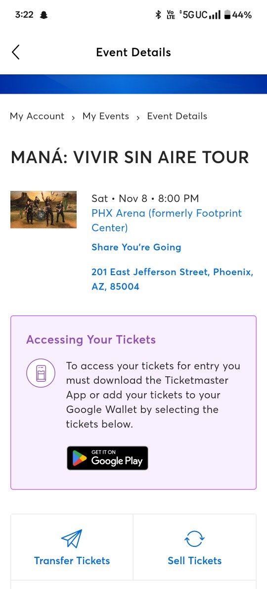 Mana Concert Tickets