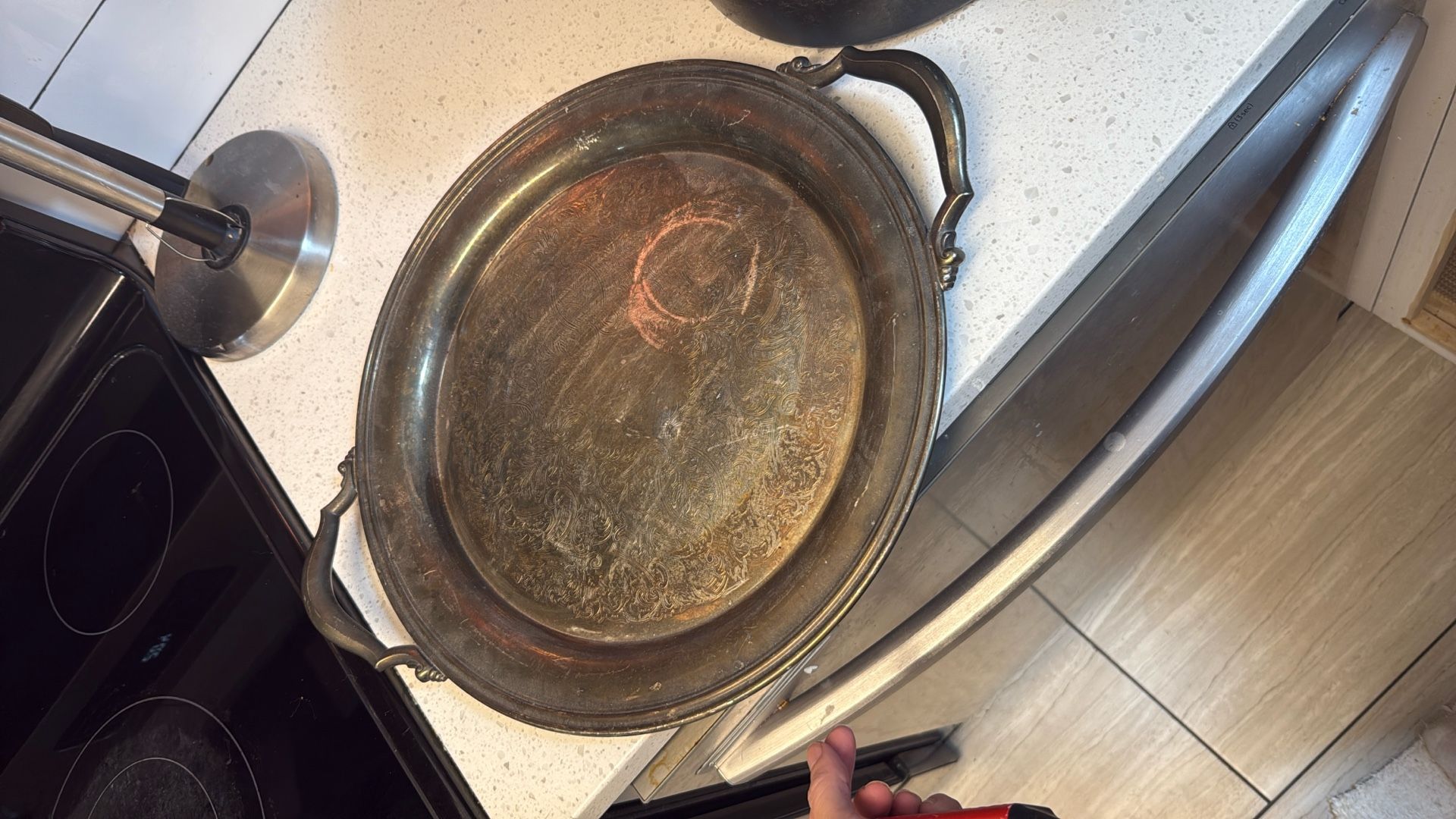 Beautiful Oneida Silver Plate Tray with Handles.