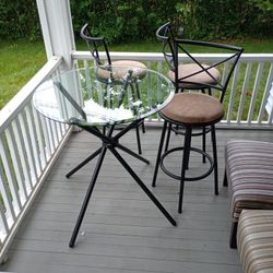 Both Glass Tables W Chairs $80