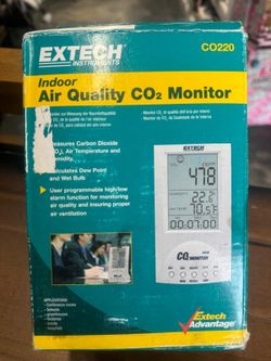 Extech CO220 Indoor Air-Quality Carbon Dioxide CO2 Monitor , SEALED NEW