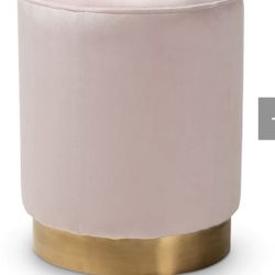 New  Pri Blush Velvet Ottoman