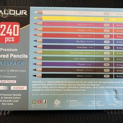 KALOUR Premium Colored Pencils,Bulk Classpack,12 Assorted Vibrant Colors, USED