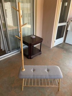 Bench Seat Shoe Coat Rack Storage ~ Very Nice & Simple