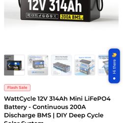 Brandnew WattCycle 12V 314Ah Mini LiFePO4 Battery 100% Good In Factory Sealed Box