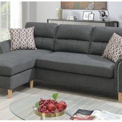 NEW SECSIONAL SOFA SLATE VELVET FABRIC NEW IN BOX ☎️ 1714586,2564